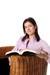 Intuitive Woman holding book