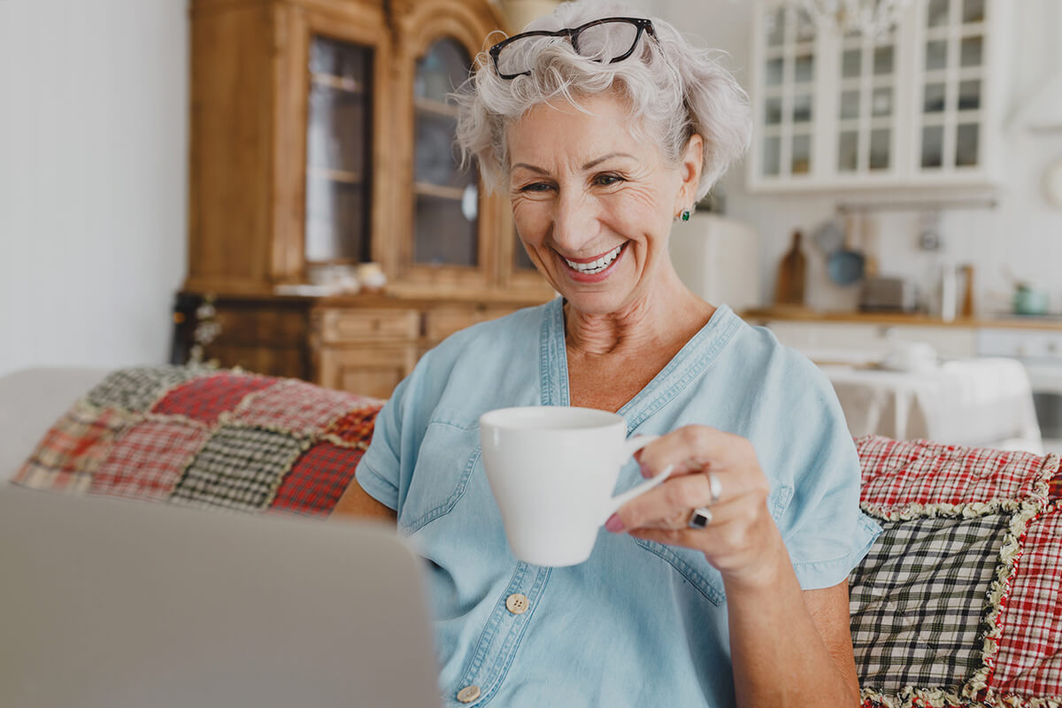 Happy woman writing